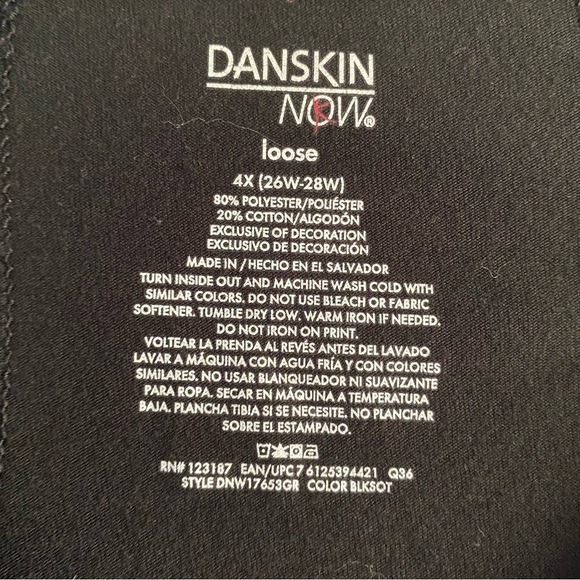 DANSKIN Now Women's Plus size 4x Black "Believe You Can" Graphic Inspire T-Shirt - Picture 6 of 6